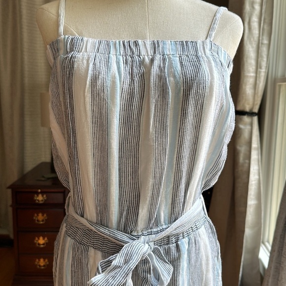 Splendid Collection Jumpsuit Sea Stripe Straight Wide Legs with/without straps M - Picture 8 of 11